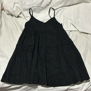 Zara girls 5/6 black spaghetti adjustable strap sundress lined 3 tier worn once